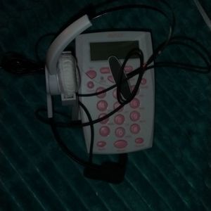 PINK and white headset for working at home